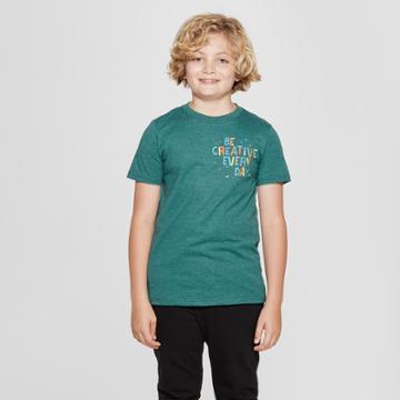 Boys' Short Sleeve Be Creative Every Day Graphic T-shirt - Cat & Jack Green