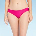 Women's Textured Dot Hipster Bikini Bottom - Shade & Shore Raspberry S, Women's, Size: