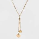 Linked Chain And Discs Long Necklace - A New Day Gold