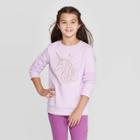 Girls' Long Sleeve Unicorn Fleece Crew Sweatshirt - Cat & Jack Purple