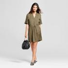 Women's Short Sleeve Utility Dress - Mossimo Green