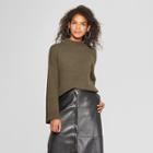 Women's Long Wide Sleeve Pullover Sweater - Who What Wear Olive (green)