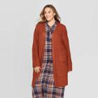 Women's Plus Size Long Sleeve Open Layering Textured Duster Cardigan - Universal Thread Brown X