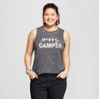 Women's Plus Size Happy Camper Graphic Tank Top - Grayson Threads (juniors') Gray