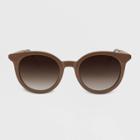 Women's Round Plastic Metal Sunglasses - A New Day Nude, Grey