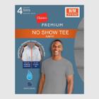 Hanes Premium Men's Slim Fit Crew Neck T-shirt Undershirt With Wicking Freshiq - Heather Gray