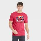 Men's Disney Mickey Short Sleeve California Beach Mode Graphic T-shirt - Red