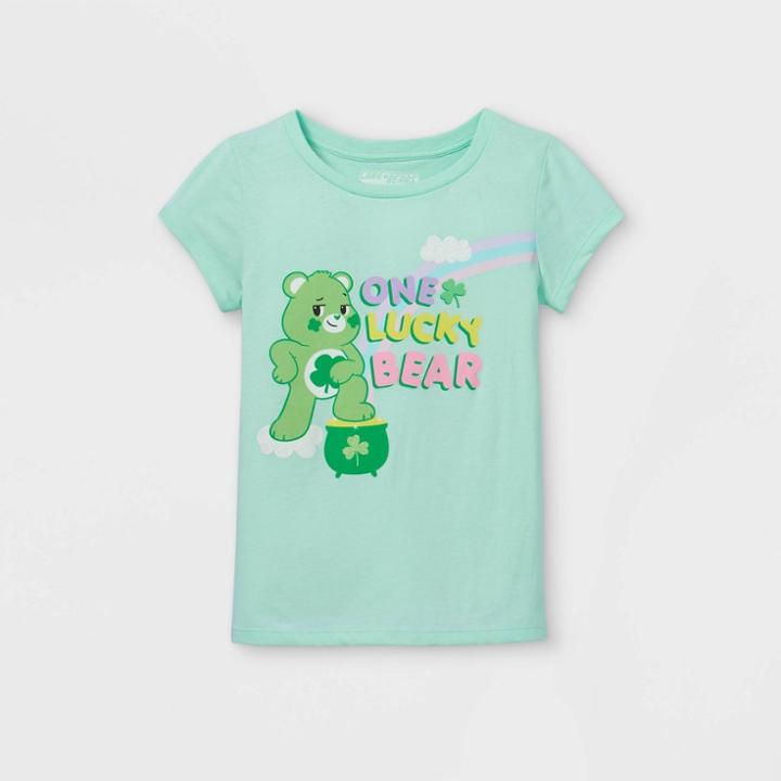 Girls' Care Bears One Lucky Bear Short Sleeve Graphic T-shirt - Green