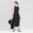 Women's Leopard Print Sleeveless Round Neck A Line Maxi Dress - A New Day Dark Green