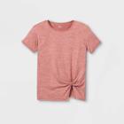 Girls' Short Sleeve Split Hem Studio T-shirt - All In Motion Rose