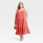 Women's Plus Size Sleeveless A-line Dress - Knox Rose Coral Pink