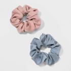 Soft Suede Fabric Twisters Hair Elastics - Universal Thread Blue/blush