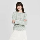 Women's Crewneck Color Effect Pullover Sweater - A New Day Green