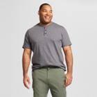 Men's Big & Tall Standard Fit Short Sleeve Henley Shirt - Goodfellow & Co Railroad Gray