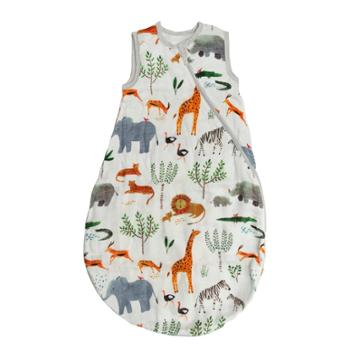 Loulou Lollipop Muslin Sleep Sack Wearable Blanket - Safari Jungle 12-24