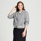 Women's Plus Size Varsity Bomber Jacket - Who What Wear Gray