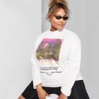Women's Plus Size Venice Long Sleeve Mock Turtleneck Graphic T-shirt - Wild Fable Ivory 1x, Size: