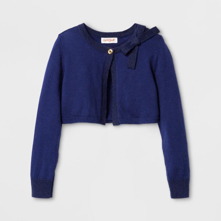 Toddler Girls' Cropped Cardigan - Cat & Jack Nightfall Blue