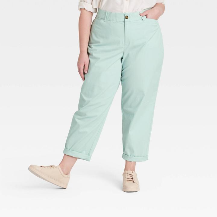 Women's Plus Size Tapered Chino Pants - Ava & Viv