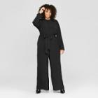 Women's Plus Size Long Sleeve Crew Neck Jumpsuit - Who What Wear Black