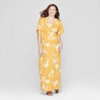 Maternity Floral Print Kimono Sleeve Maxi Dress - Isabel Maternity By Ingrid & Isabel Yellow Xxl, Infant Girl's