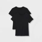Women's Short Sleeve Slim Fit 2pk Bundle T-shirt - A New Day Black/black
