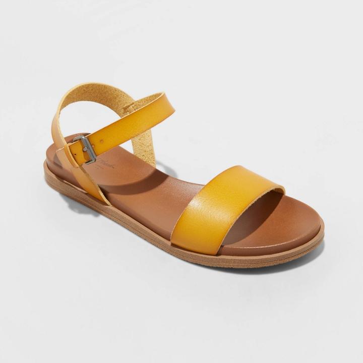 Women's Nyla Wide Width Ankle Strap Sandals - Universal Thread Mustard