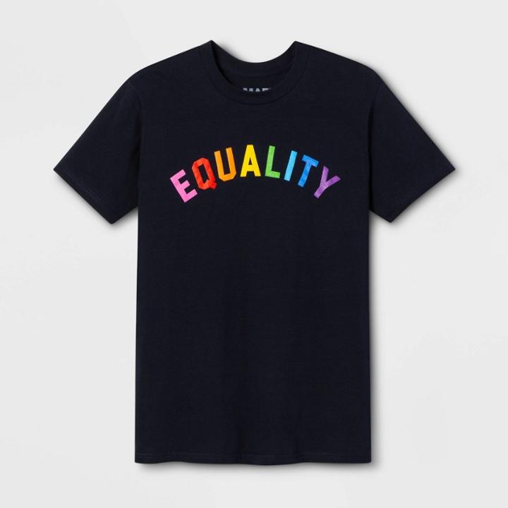 Mad Engine Pride Adult Short Sleeve Rainbow Equality T-shirt - Navy 2xl, Adult Unisex, Blue