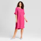 Maternity Ruffle Sleeve Woven Dress - Isabel Maternity By Ingrid & Isabel Very Pink