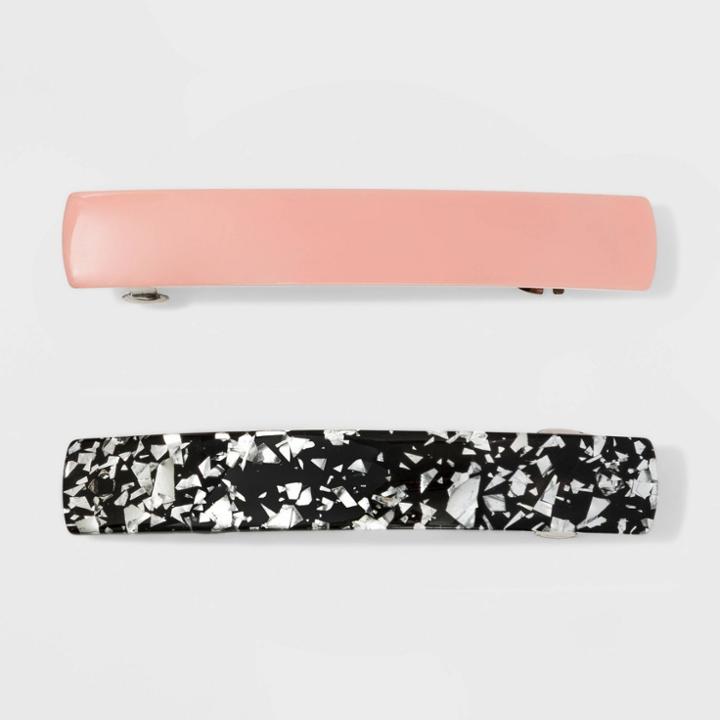 Target Metal Barrette, Solid, Metal Foil - Wild Fable Pale Pink, Women's