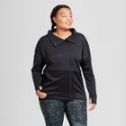 Women's Plus-size Tech Fleece Color Block Jacket - C9 Champion Dark Heather Gray