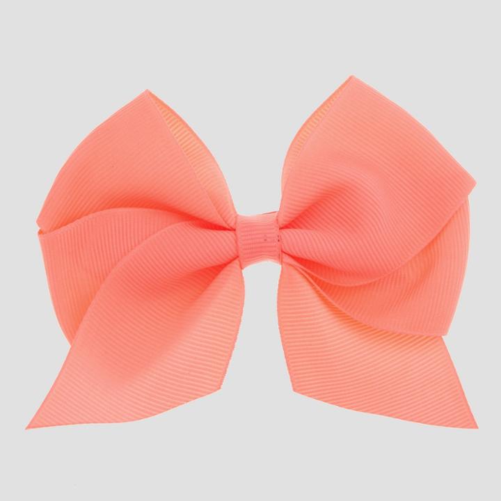 Girls' Bow Metal Snap Clip - Cat & Jack Neon Coral