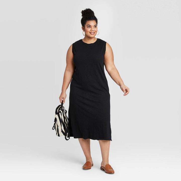 Women's Plus Size Sleeveless Knit Dress - Universal Thread Black 1x, Women's,