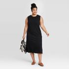 Women's Plus Size Sleeveless Knit Dress - Universal Thread Black 1x, Women's,