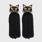 Sugarfix By Baublebar Black Cat Tassel Drop Earrings -