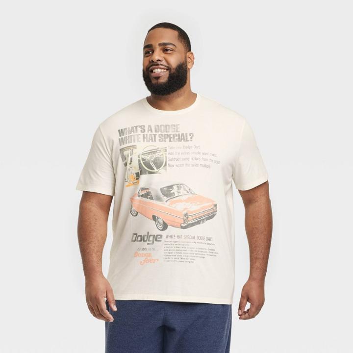 Men's Big & Tall Regular Fit Dodge Short Sleeve T-shirt - Goodfellow & Co White