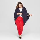 Women's Plus Size Long Sleeve Cocoon Open Layering - Universal Thread Navy (blue) X