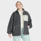 Women's Plus Size Sherpa Jacket - Universal Thread Gray