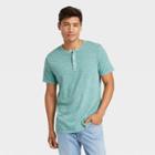Men's Relaxed Fit Short Sleeve Henley T-shirt - Goodfellow & Co Blue