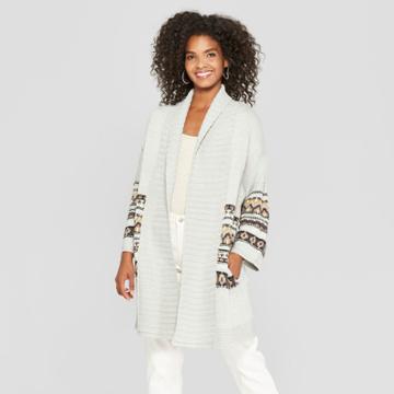 Women's Long Raglan Sleeve Cardigan - Cliche Gray