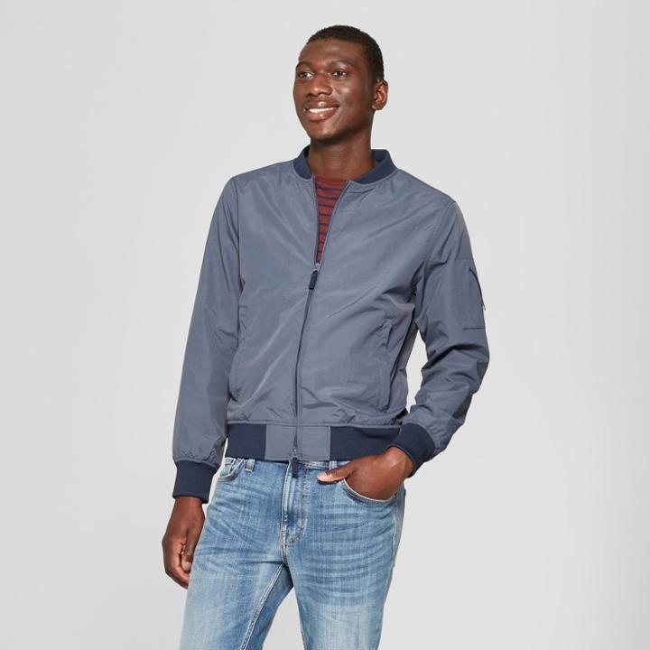 Men's Matte Bomber Jacket - Goodfellow & Co Geneva Blue