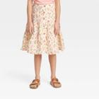 Girls' Tiered Button-down Skirt - Cat & Jack Cream