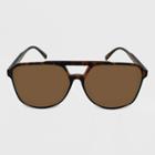 Women's Tortoise Shell Print Aviator Sunglasses - Wild Fable Brown