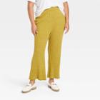 Women's Plus Size High-rise Ribbed Sweater Pants - Ava & Viv Green X