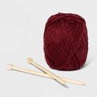 Women's Diy Knitting Kit Beanie Hat - Wild Fable Burgundy One Size, Women's, Red