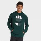 Men's Regular Fit Hooded Graphic Sweatshirt - Goodfellow & Co Dark Green
