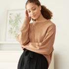 Women's Slouchy Crewneck Pullover Sweater - A New Day Brown