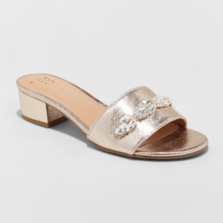 Target Women's Jerrie Embellished Slide Pumps - A New Day Gold