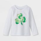 Toddler Girls' Tie-dye Shamrock Long Sleeve Graphic T-shirt - Cat & Jack White