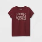 Girls' Printed Graphic Short Sleeve T-shirt - Cat & Jack Burgundy